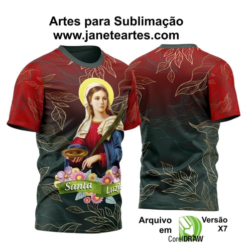 Arte Vetor Estampa Camisa Santa Luzia 2024 Modelo 04
