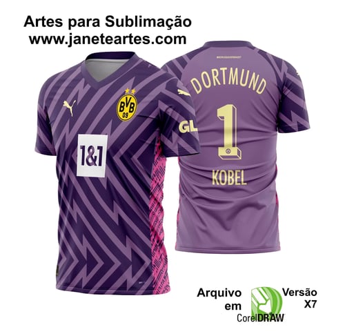 Arte Vetor Camisa Borussia Dortmund Goleiro I 2023 - 2024 Arte Vetor Camisa Borussia Dortmund Goleiro I 2023 - 2024