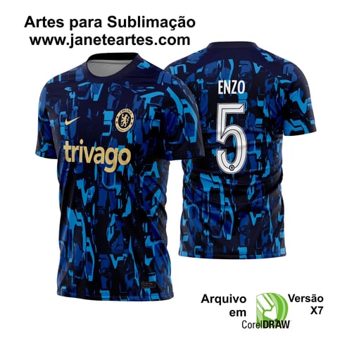 Arte Vetor Camisa Chelsea Pré-Jogo 2023 - 2024 Arte Vetor Camisa Chelsea Pré-Jogo 2023 - 2024