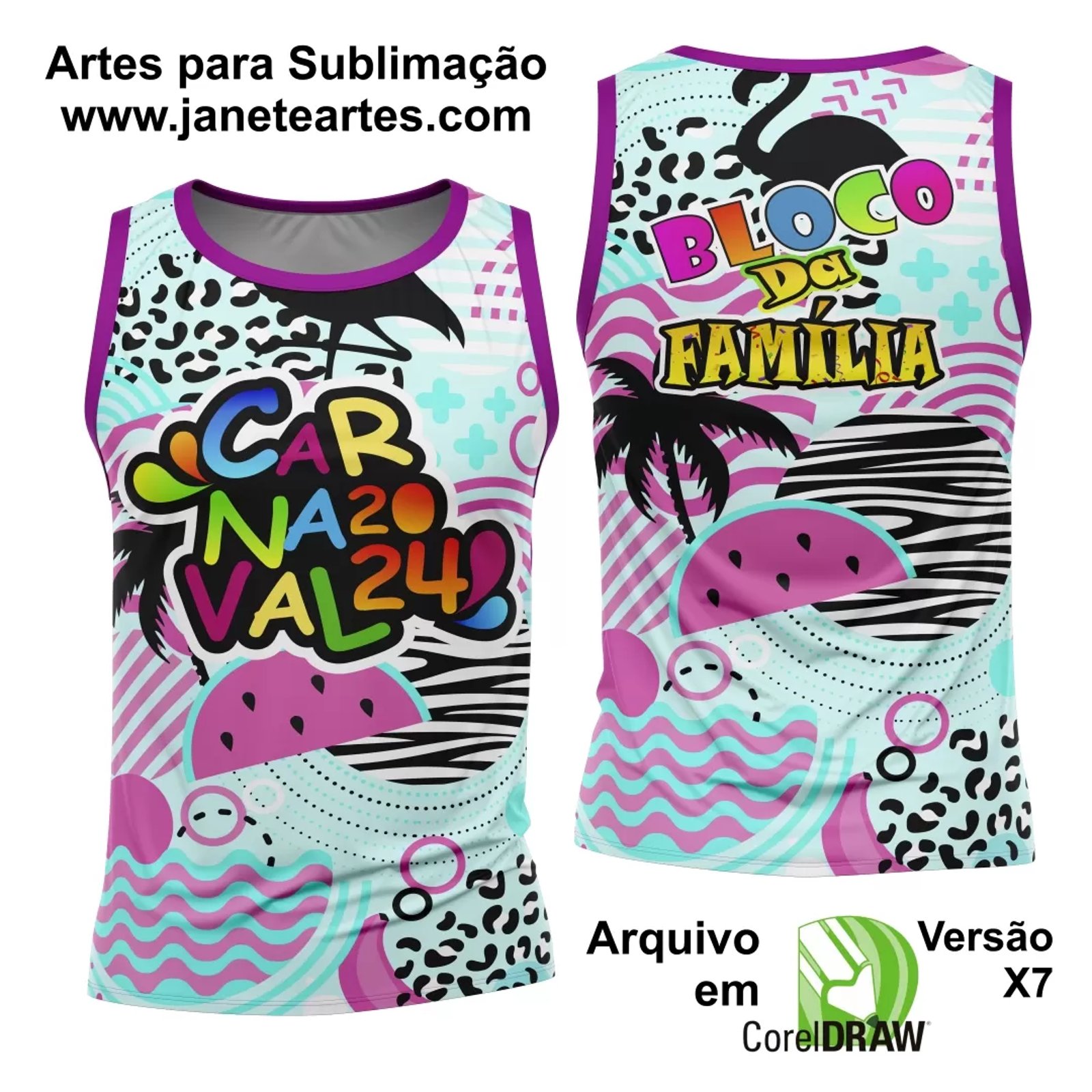 Arte Camisa Bloco Abadá Sublimação Carnaval 2025 - Modelo 52