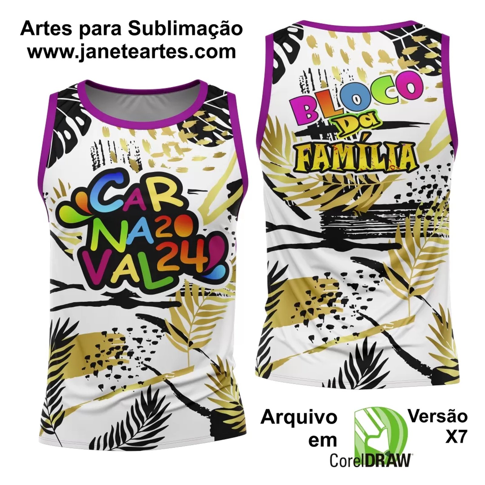 Arte Camisa Bloco Abadá Sublimação Carnaval 2025 - Modelo 54