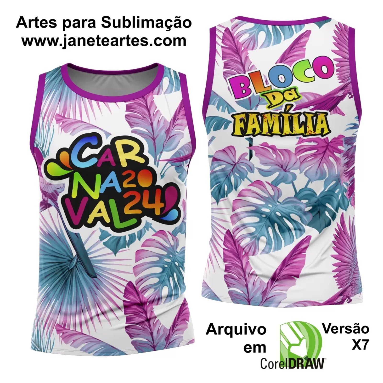 Arte Camisa Bloco Abadá Sublimação Carnaval 2025 - Modelo 57