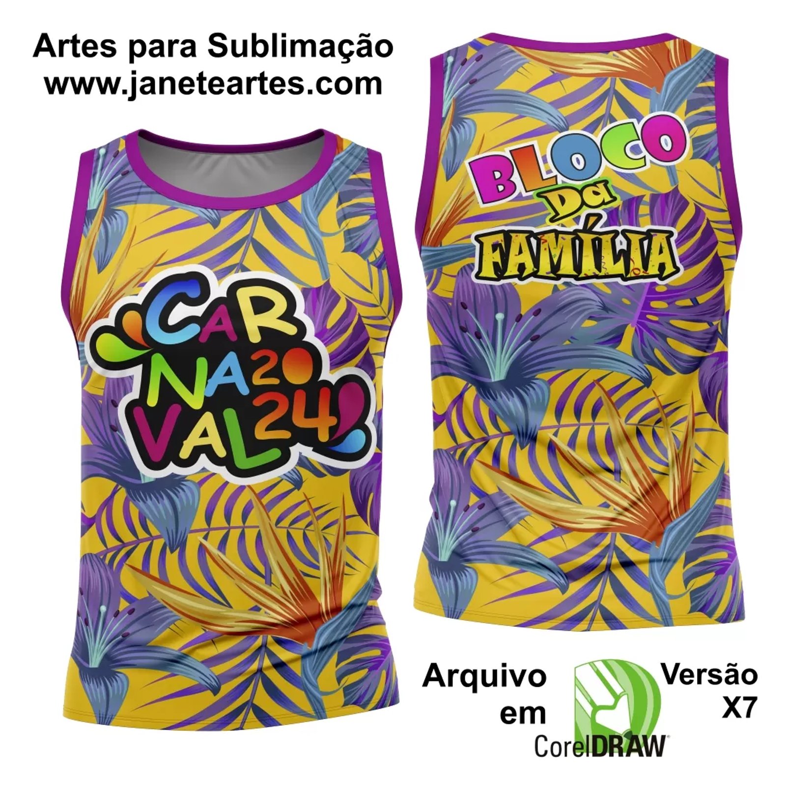 Arte Camisa Bloco Abadá Sublimação Carnaval 2025 - Modelo 61
