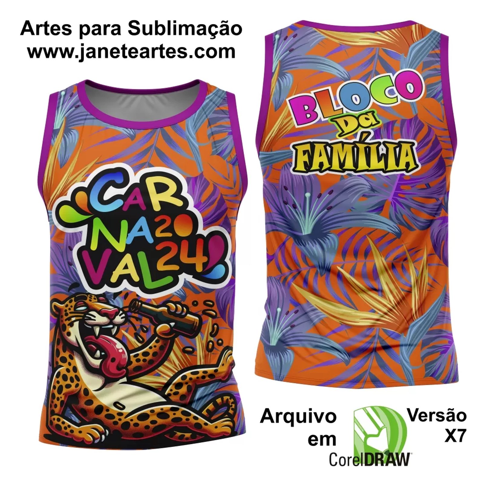 Arte Camisa Bloco Abadá Sublimação Carnaval 2025 - Modelo 67