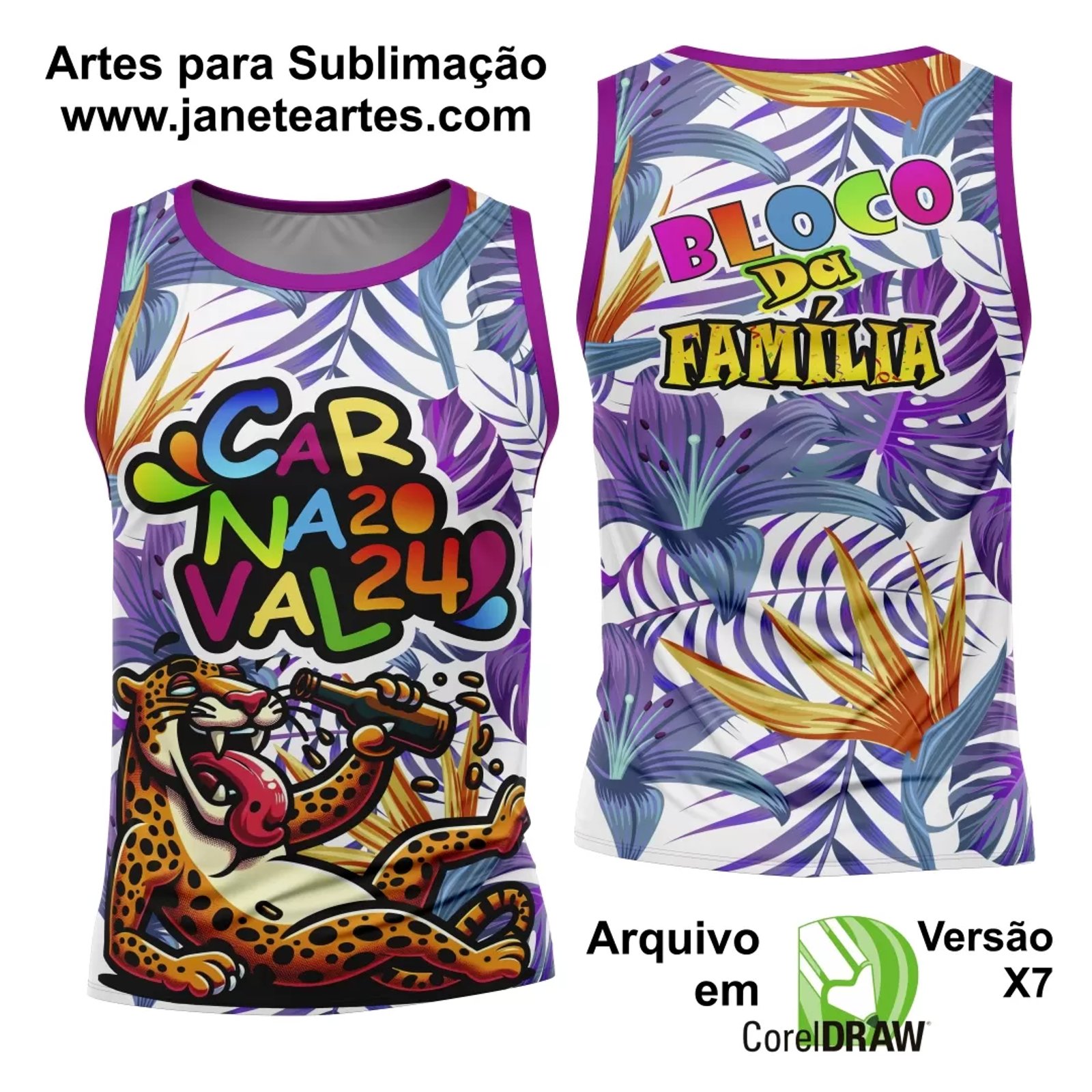 Arte Camisa Bloco Abadá Sublimação Carnaval 2025 - Modelo 69