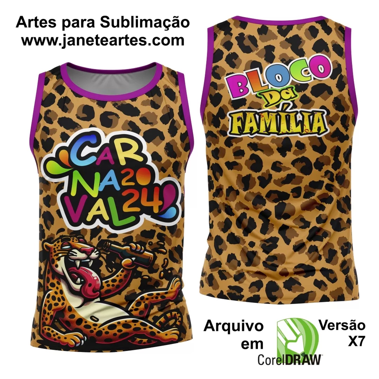 Arte Camisa Bloco Abadá Sublimação Carnaval 2025 - Modelo 70