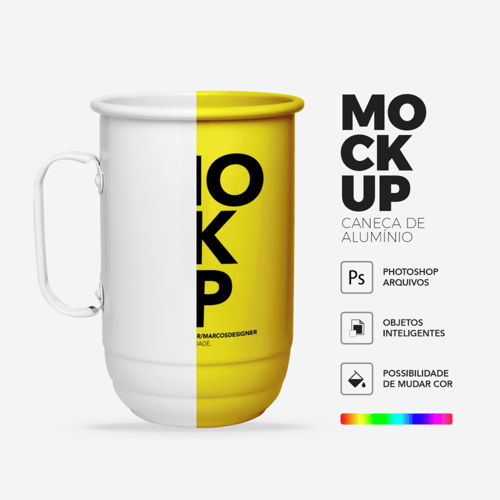 Mockup Caneca de Alumínio