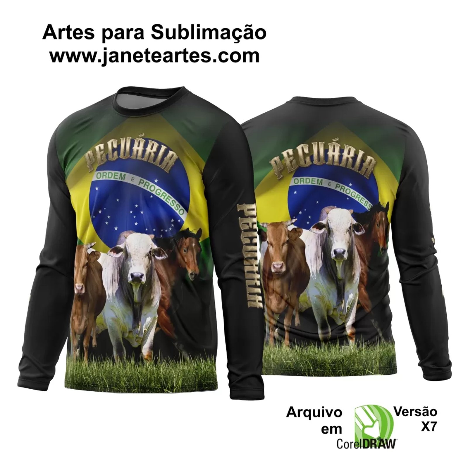  Arte Estampa Camisa Agro 2024 Modelo 02 Manga Longa