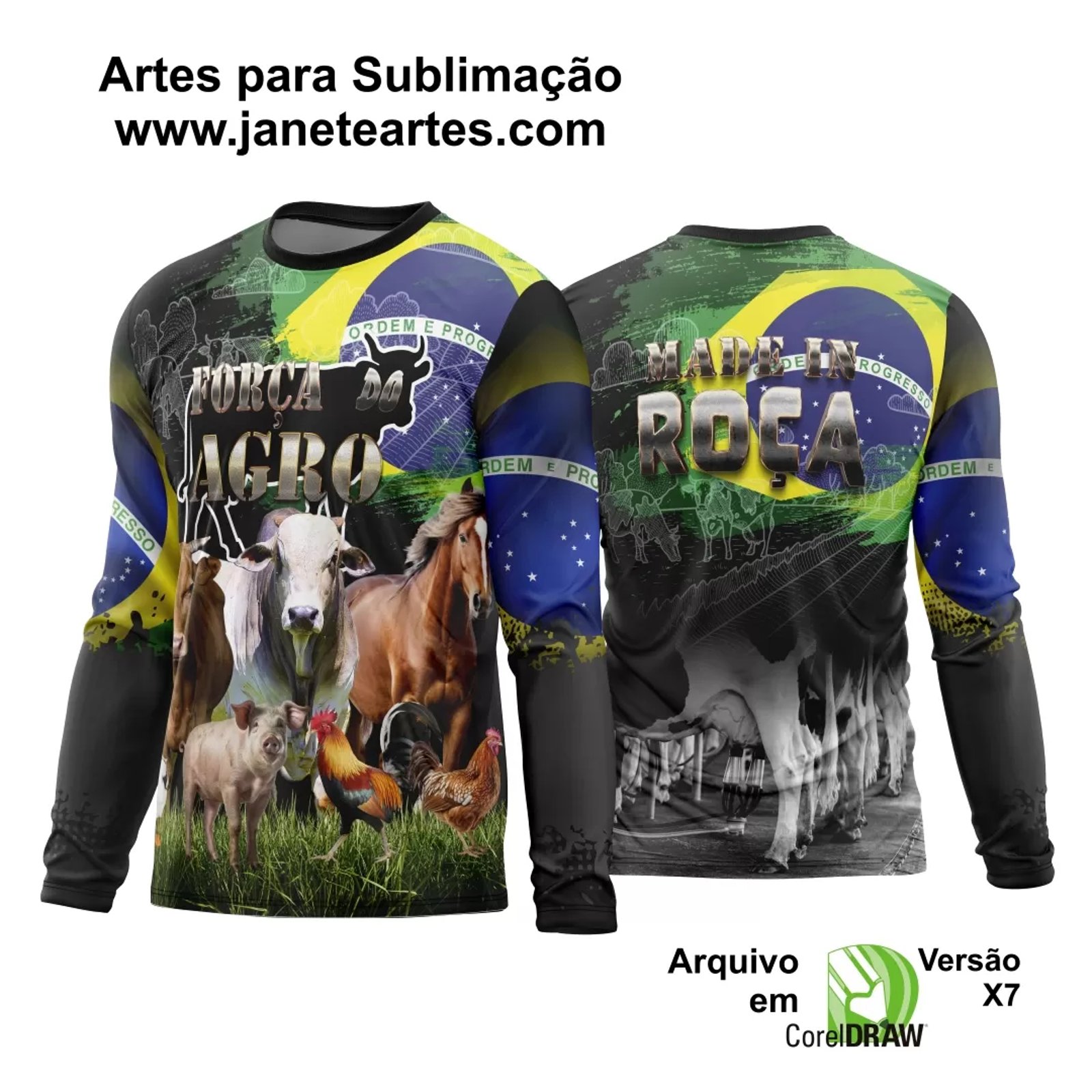  Arte Estampa Camisa Agro 2024 Modelo 03 Manga Longa