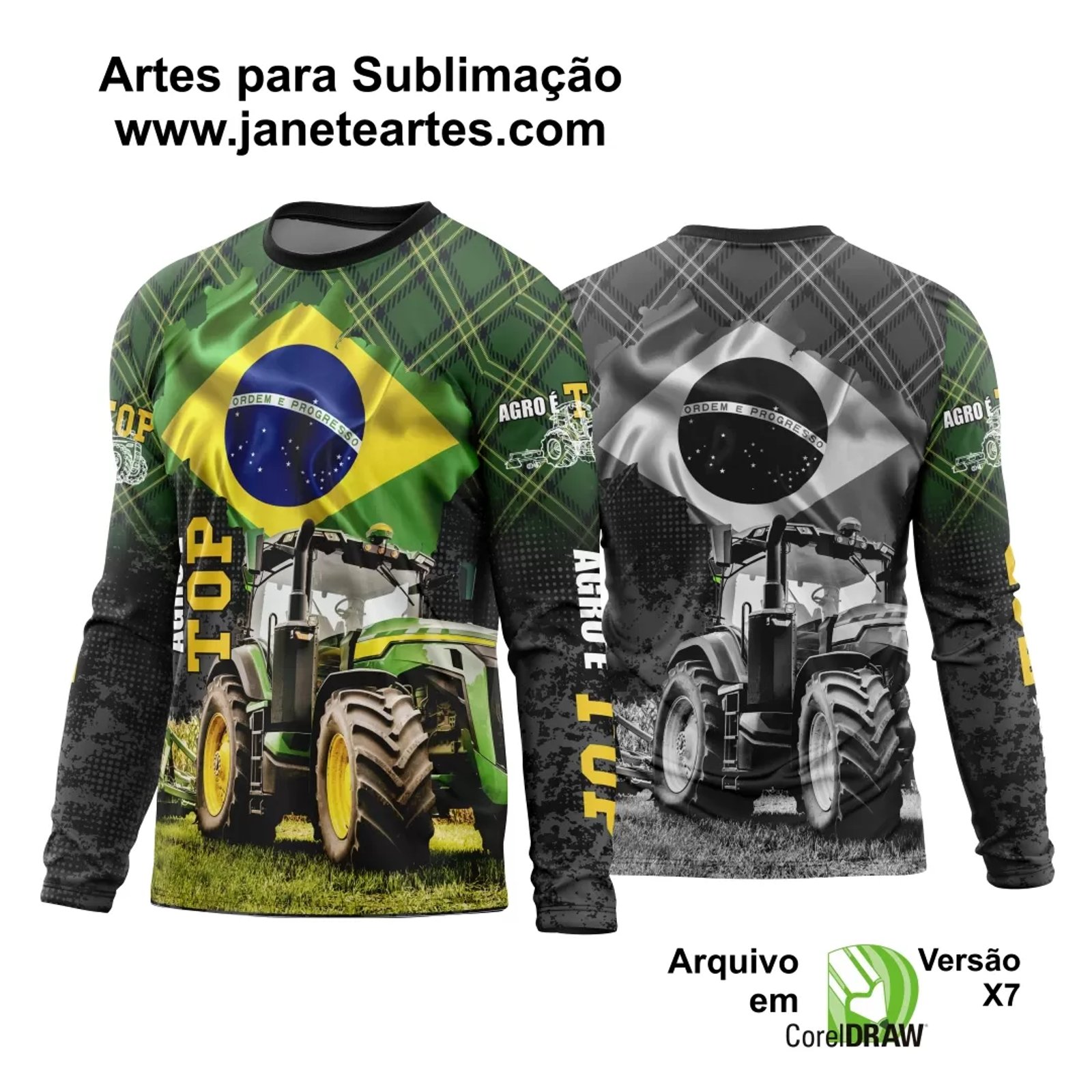  Arte Estampa Camisa Agro 2024 Modelo 05 Manga Longa