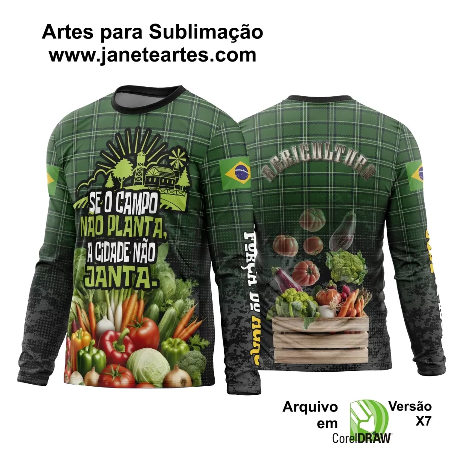  Arte Estampa Camisa Agro 2024 Modelo 10 Manga Longa