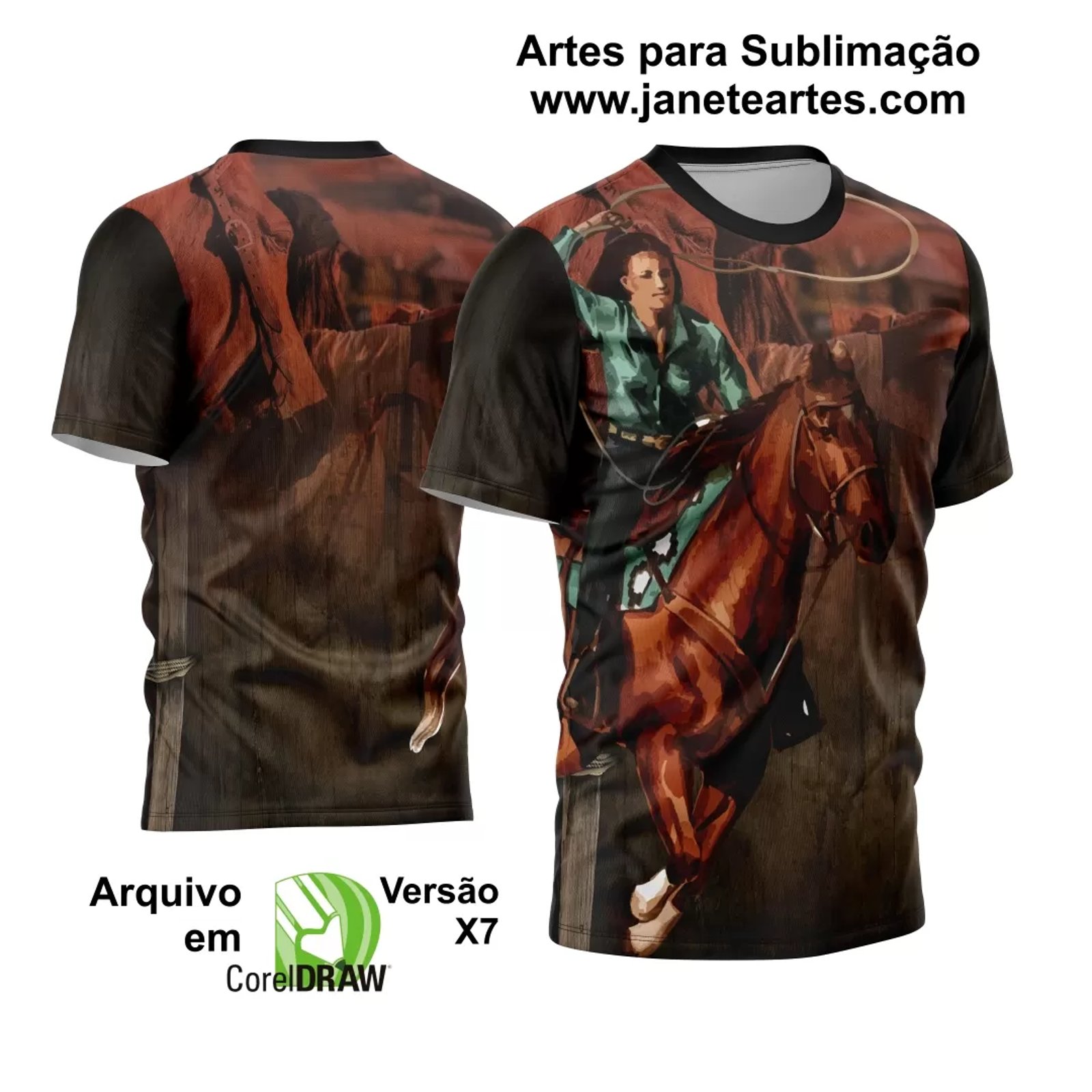  Arte Estampa Template Camisa Cavalgada 2024 Modelo 05
