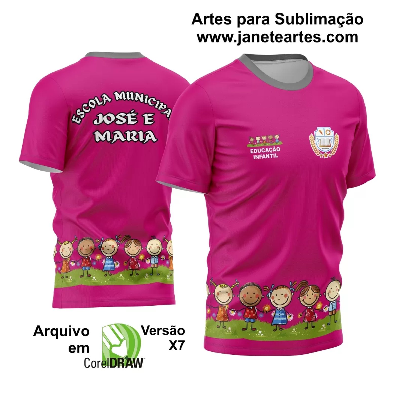 Arte Estampa Template Camisa Professora - Professor 2024 Modelo 06