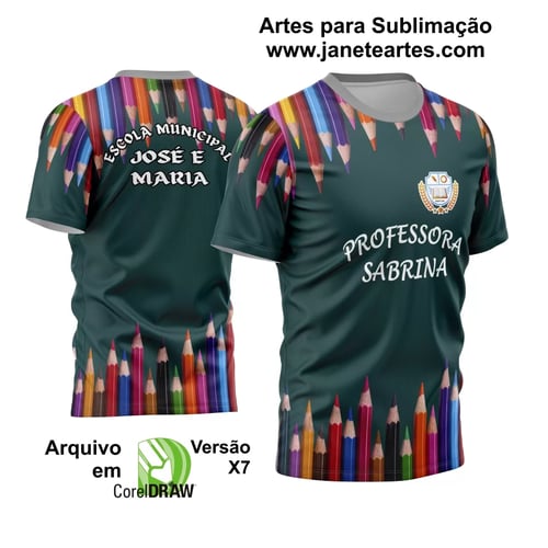 Arte Vetor Estampa Template Camisa Professora - Professor 2024 Modelo 14