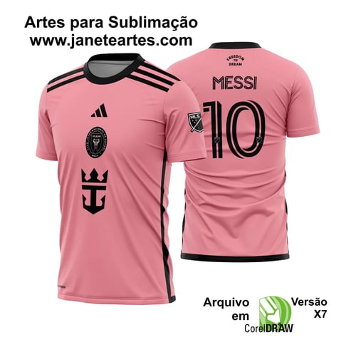 Arte Vetor Estampa Template Camisa Inter Miami Titular 2024 - 2025