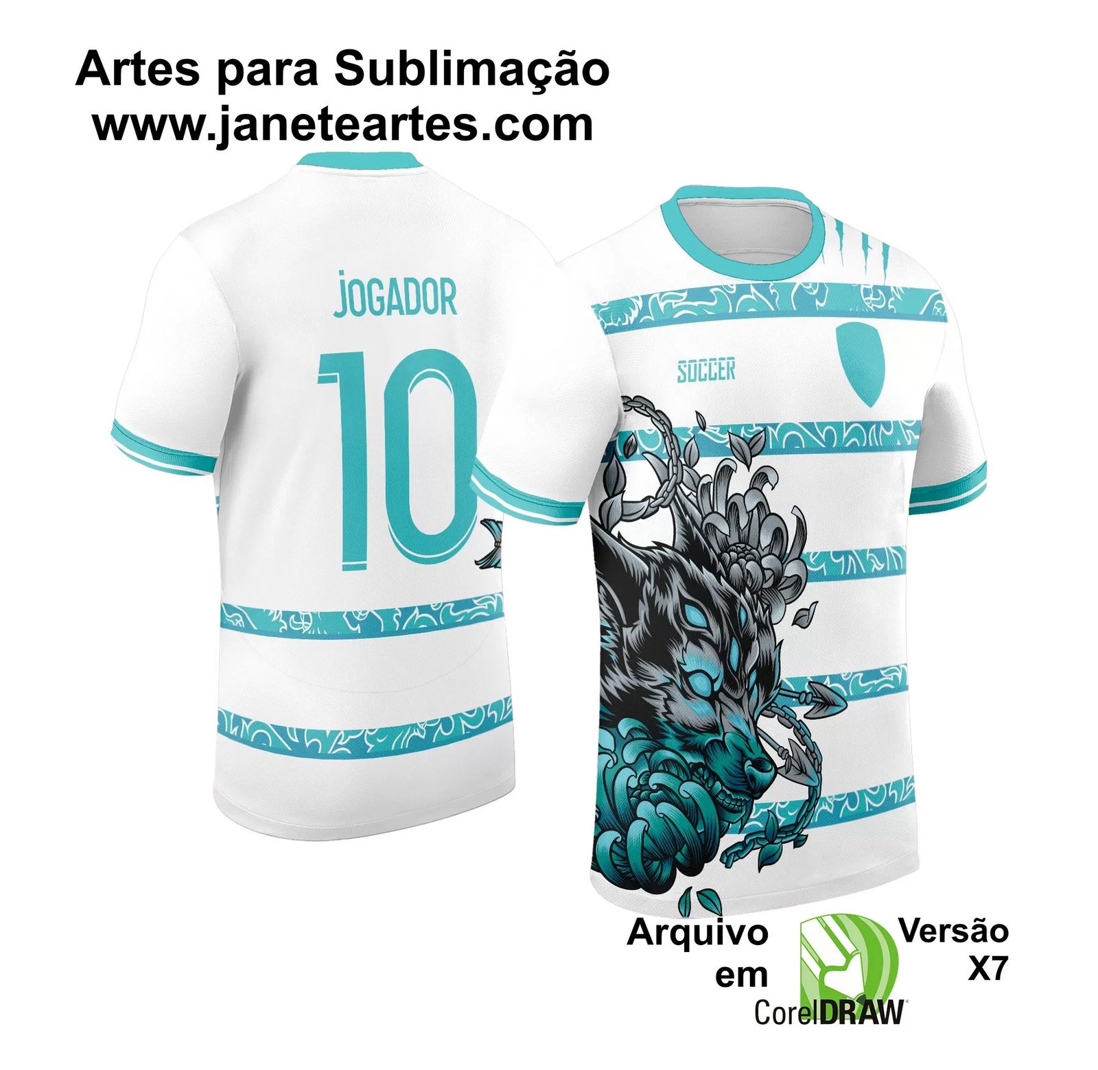 Arte Vetor Camisa InterClasse 2024 Modelo 48 Lobo 3 Olhos
