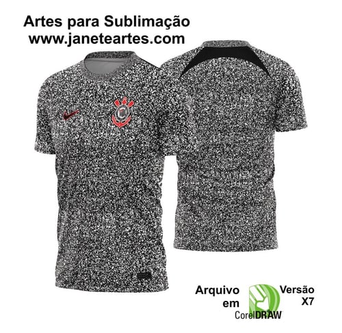 Arte Vetor Estampa Template Camisa Corinthians Pré-Jogo 2024 - 2025