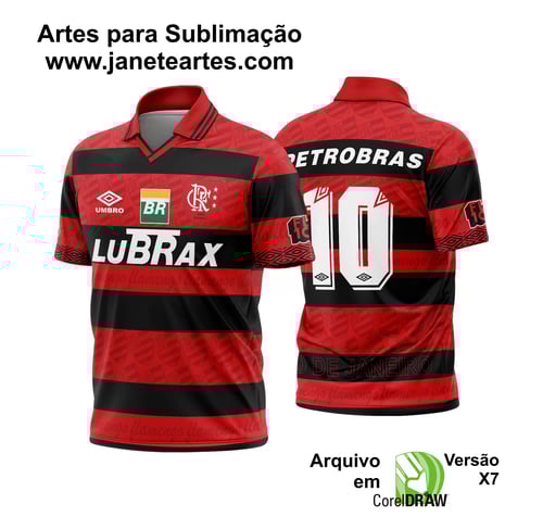 Arte Vetor Estampa Camisa Flamengo Titular 1995 - 1996