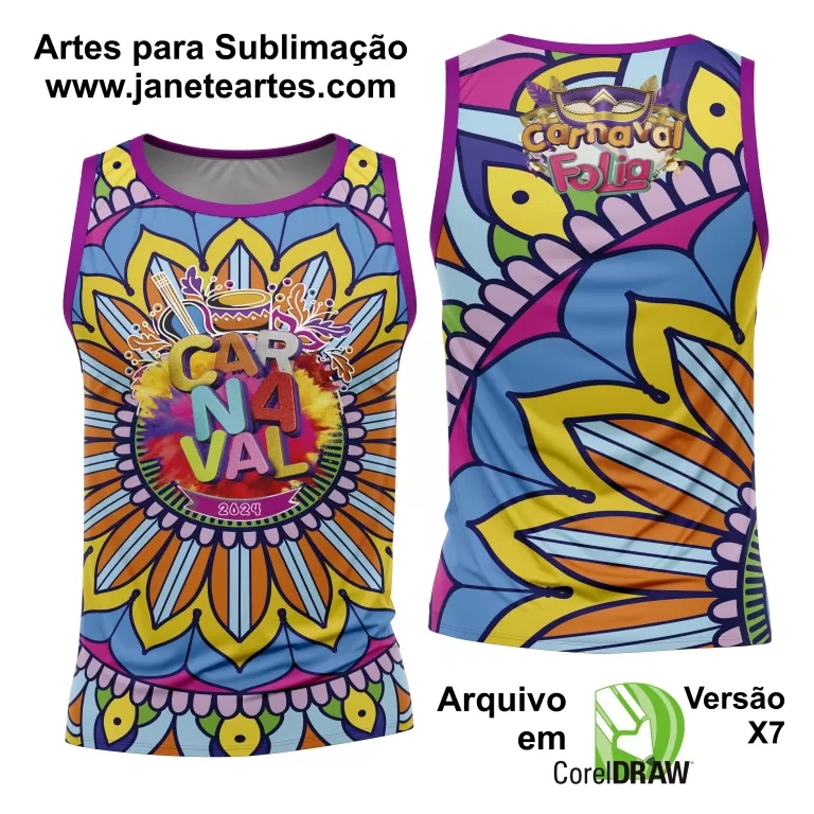 Arte Camisa Bloco Abadá Sublimação Carnaval 2025 - Modelo 87