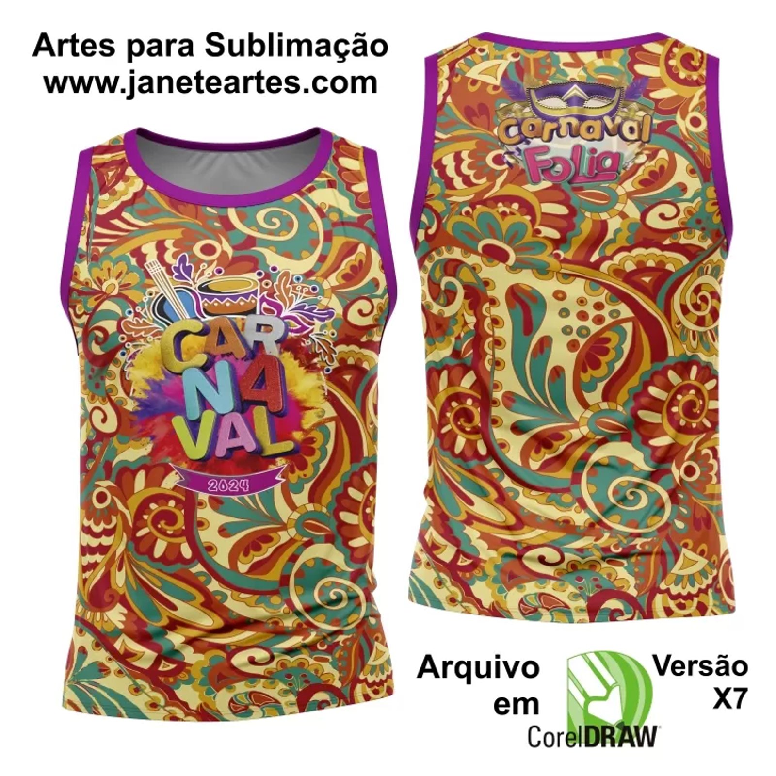Arte Camisa Bloco Abadá Sublimação Carnaval 2025 - Modelo 107