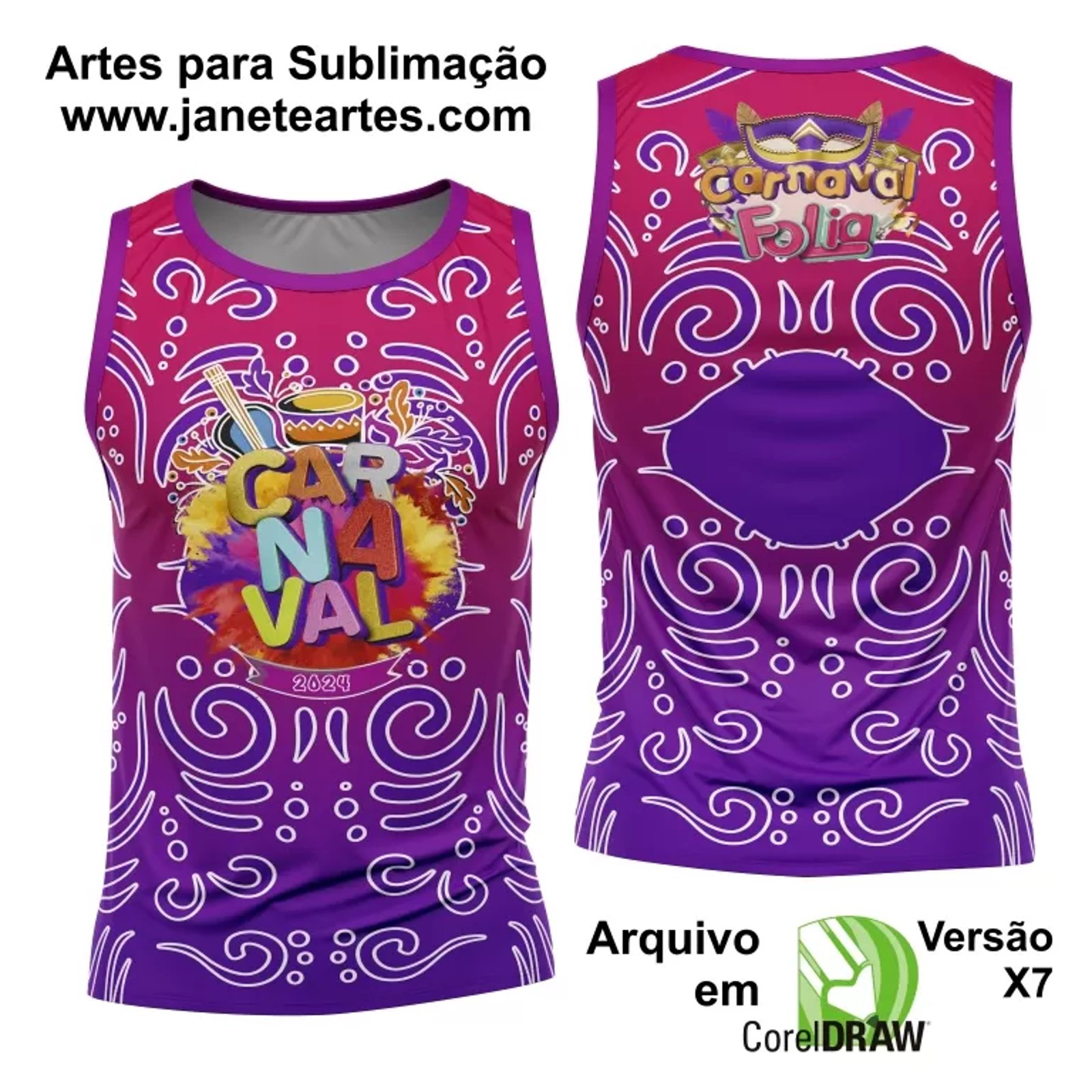 Arte Camisa Bloco Abadá Sublimação Carnaval 2025 - Modelo 120