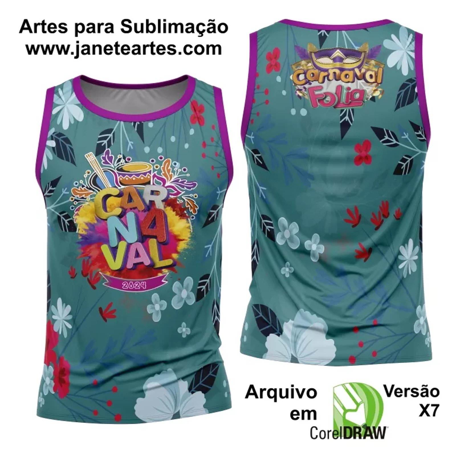 Arte Camisa Bloco Abadá Sublimação Carnaval 2025 - Modelo 122