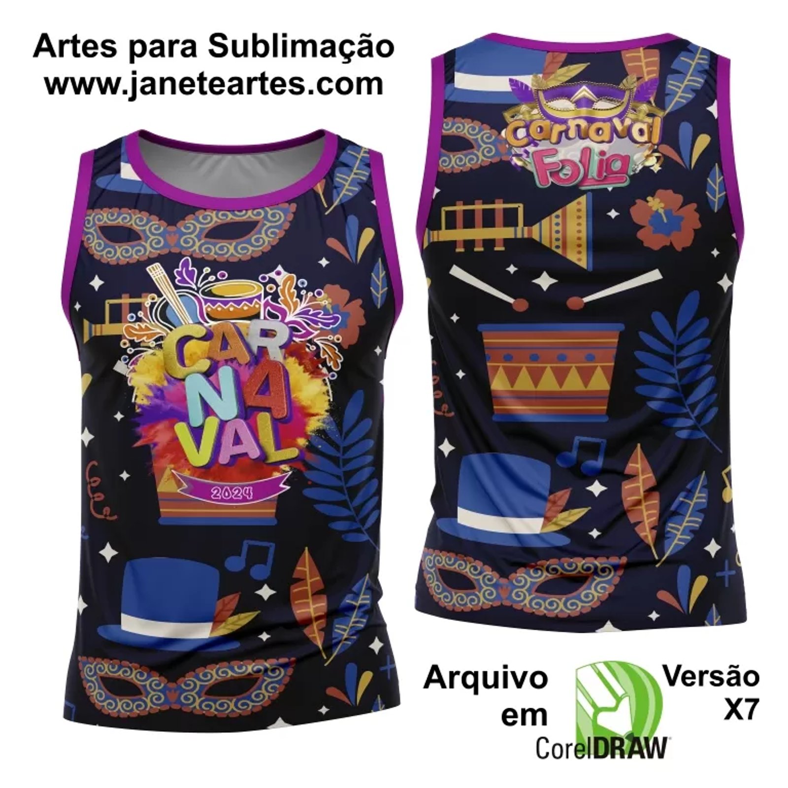 Arte Camisa Bloco Abadá Sublimação Carnaval 2025 - Modelo 138