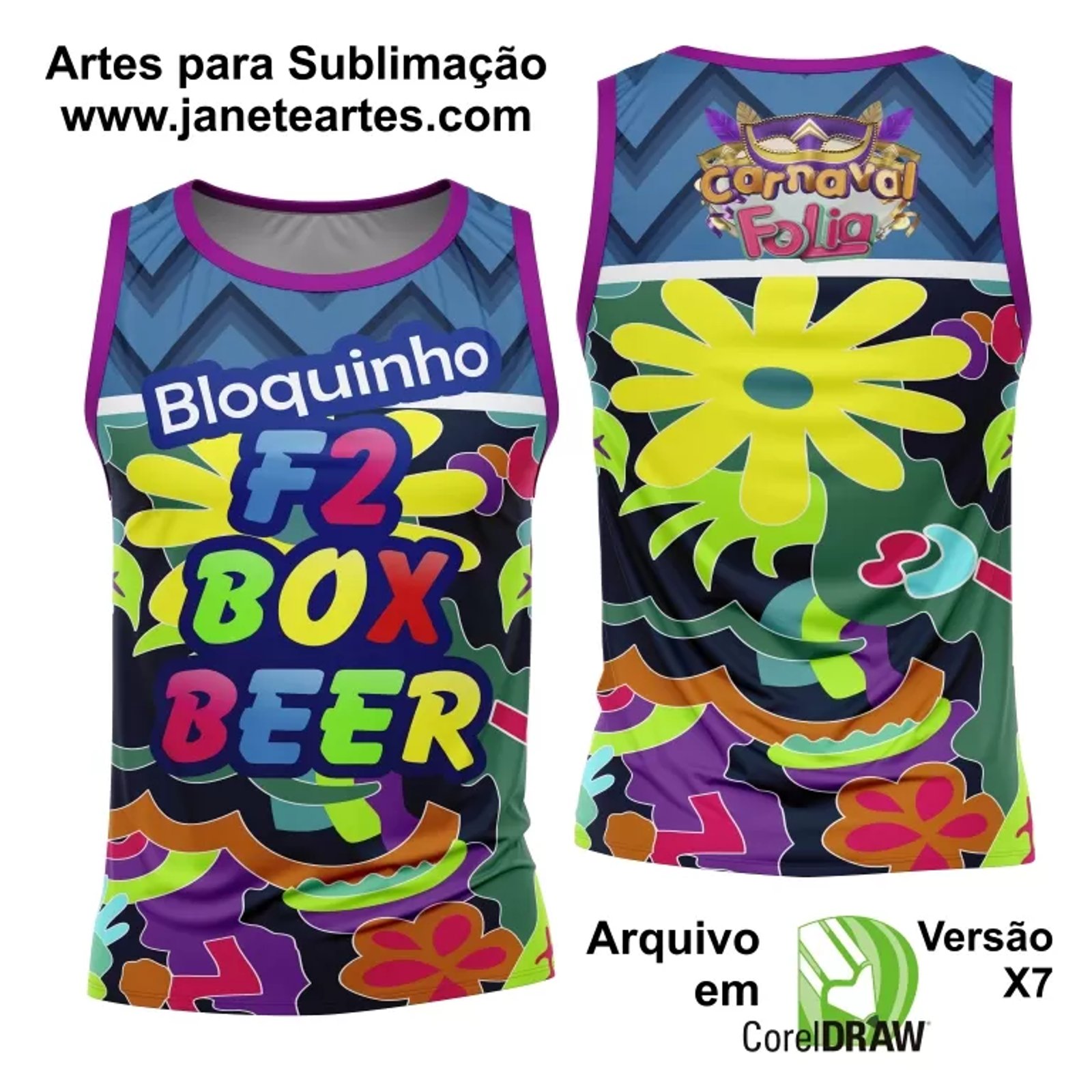 Arte Camisa Bloco Abadá Sublimação Carnaval 2025 - Modelo 140