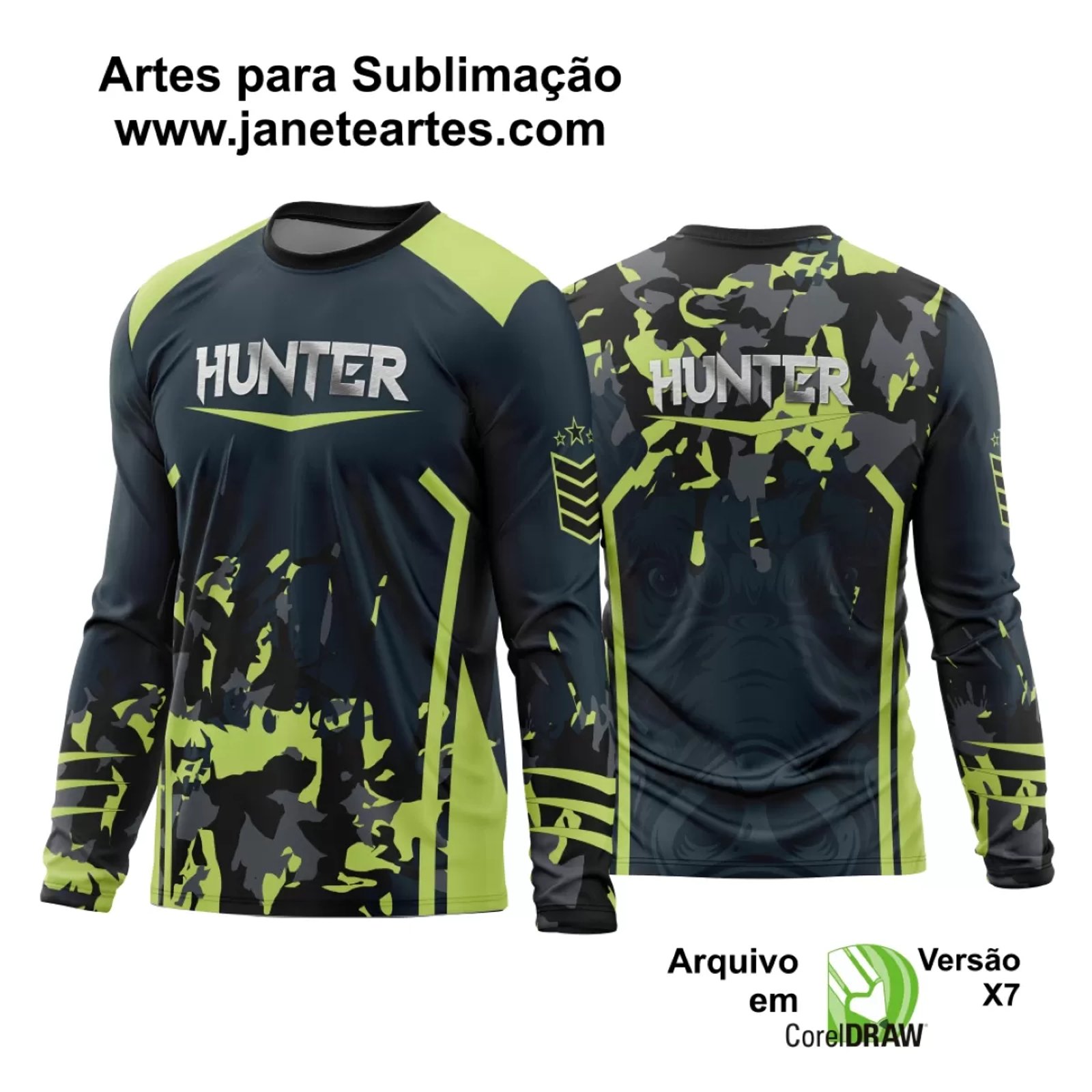 Arte Vetor Estampa Camisa Caça Esportiva 2024 Modelo 05