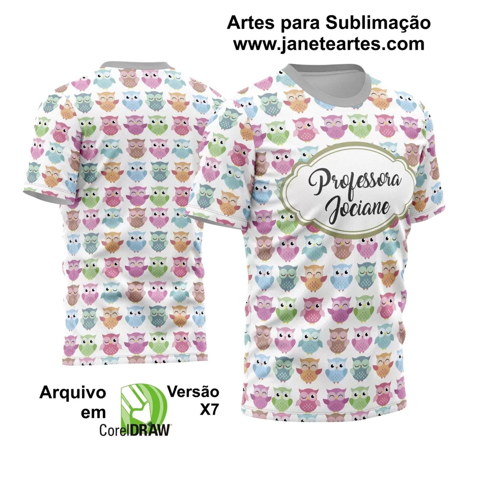 Camisas Personalizadas para Professoras 2024: Arte Vetor Exclusiva - Modelo 02 - Janete Artes