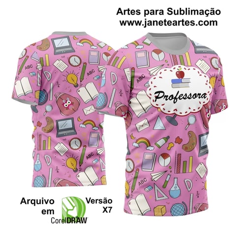 Nova Coleção de Estampas Vetoriais para Camisas de Professora 2024 - Modelo 02