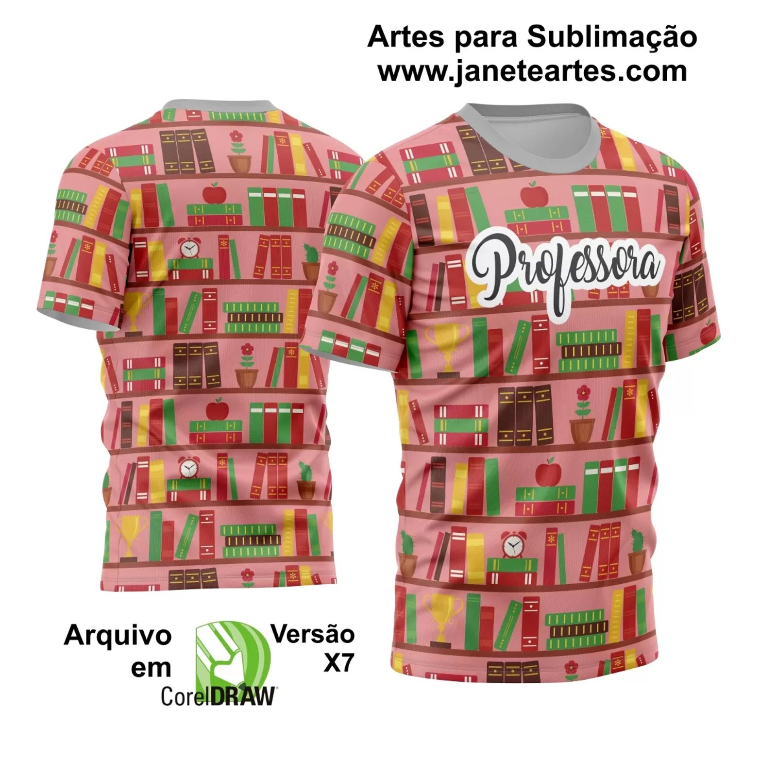 Nova Coleção de Estampas Vetoriais para Camisas de Professora 2024 - Modelo 04