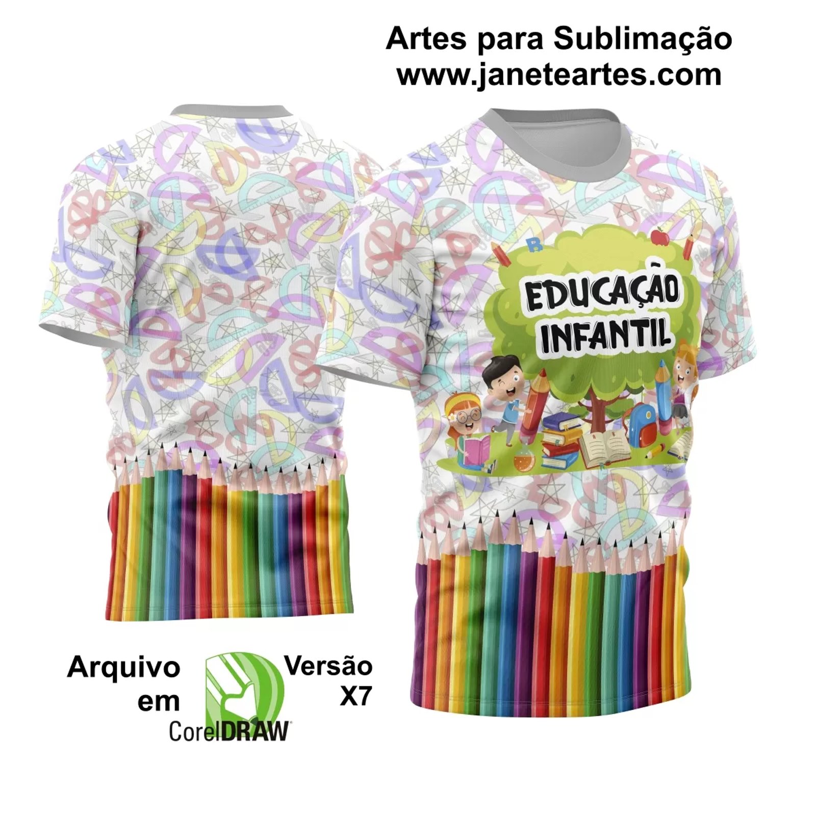 Nova Coleção de Estampas Vetoriais para Camisas de Professora 2024 - Modelo 05