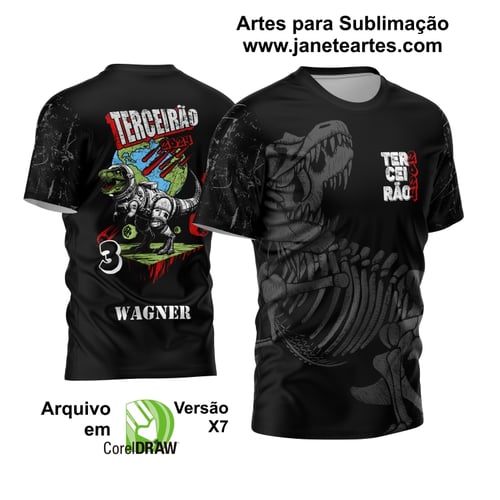Arte Vetor Estampa Camisa Terceirão T-Rex 2024 - Modelo 01