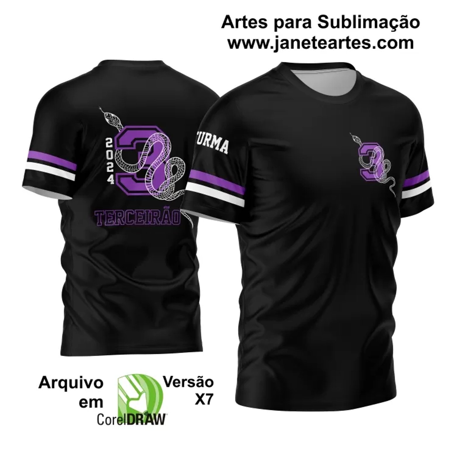 Arte Vetor Estampa Camisa Terceirão Cobra 2024 - Modelo 01