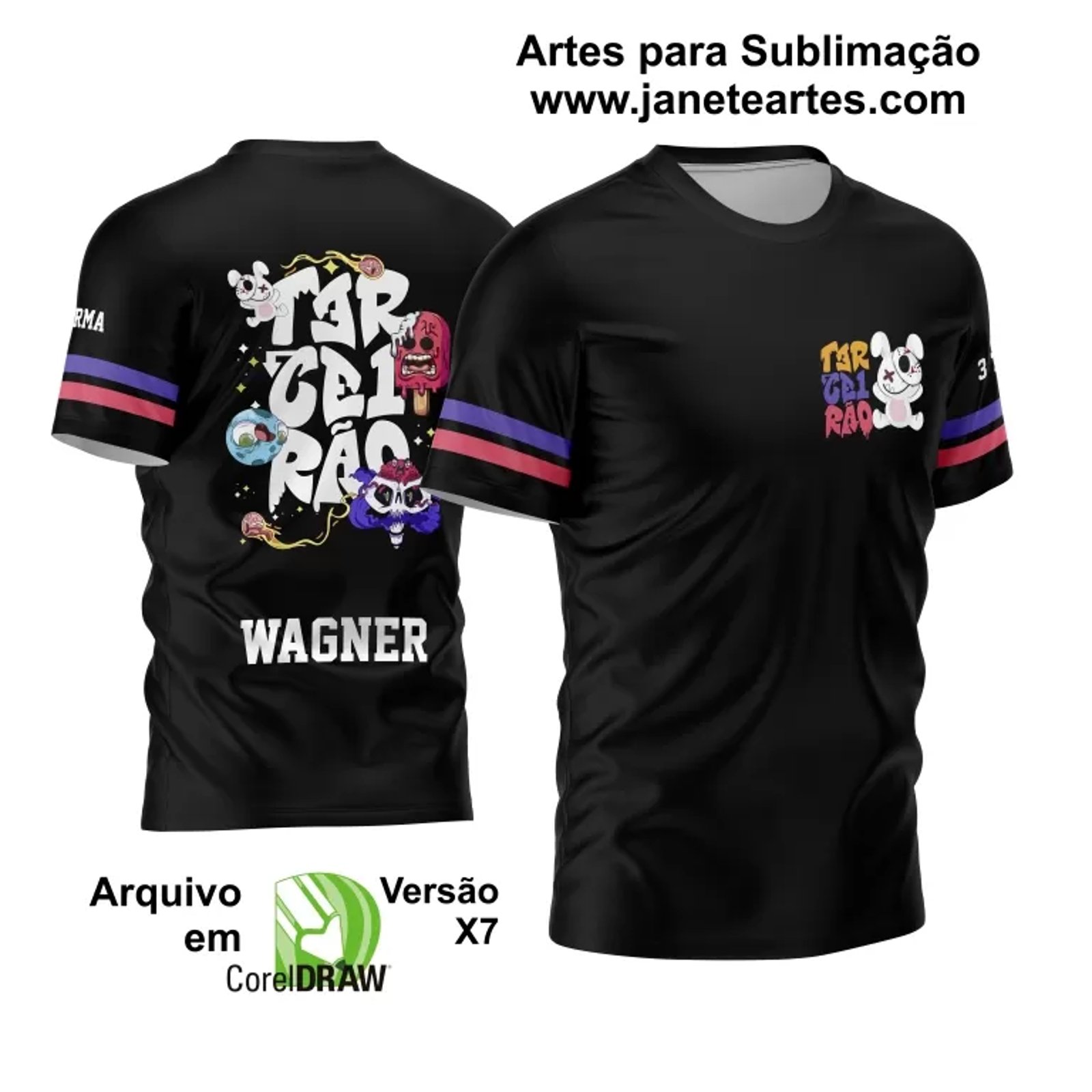 Arte Vetor Estampa Camisa Terceirão Animado 2024 - Modelo 01