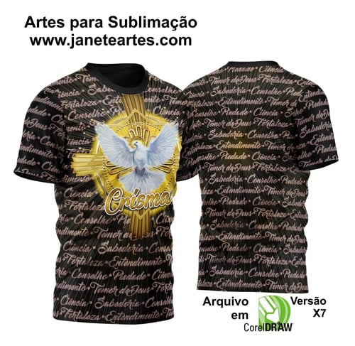 Arte Vetor Camisa Religião - Crisma | Modelo 11