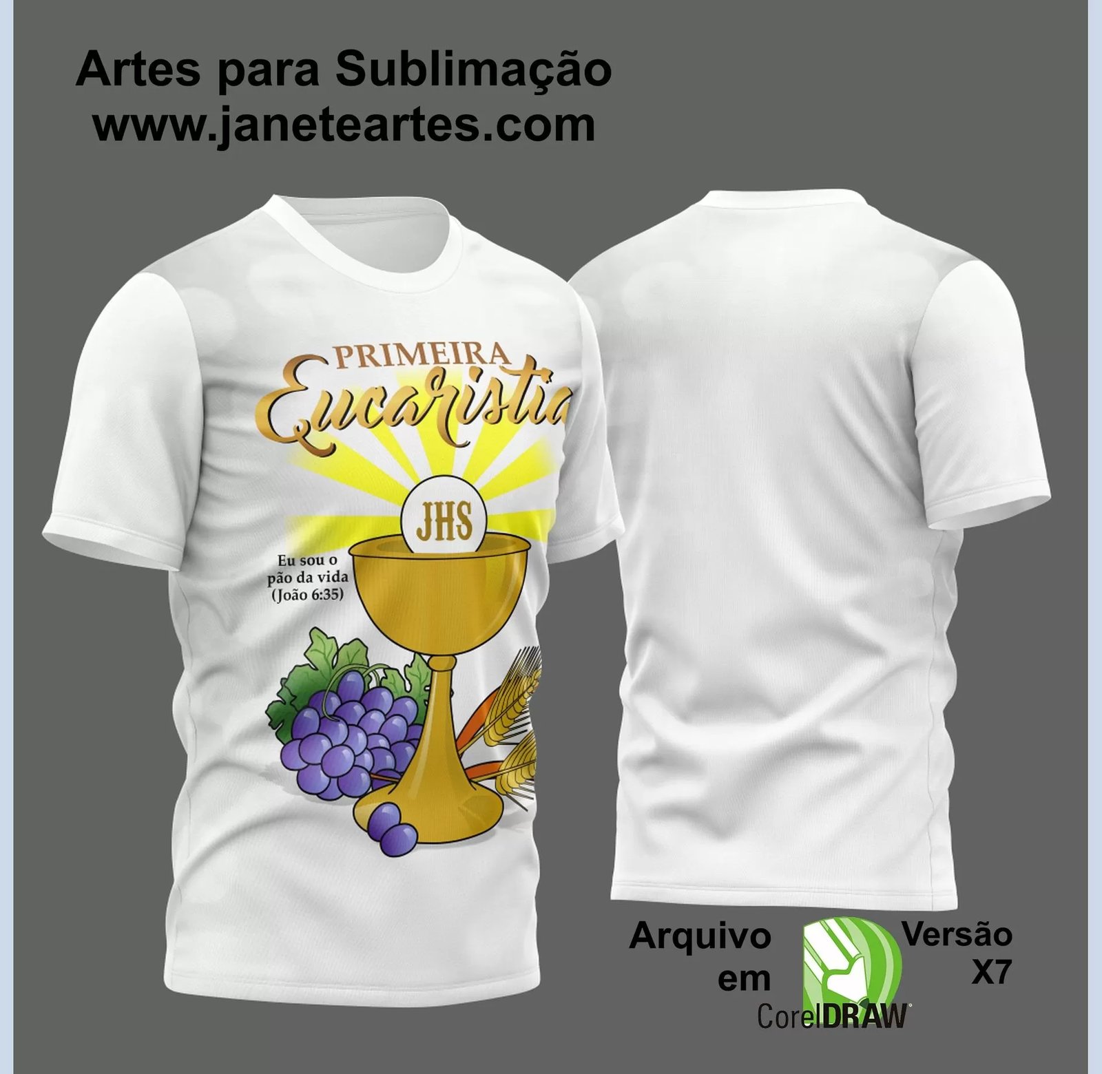 Arte Vetor Camisa Religião - Eucaristia | Modelo 05