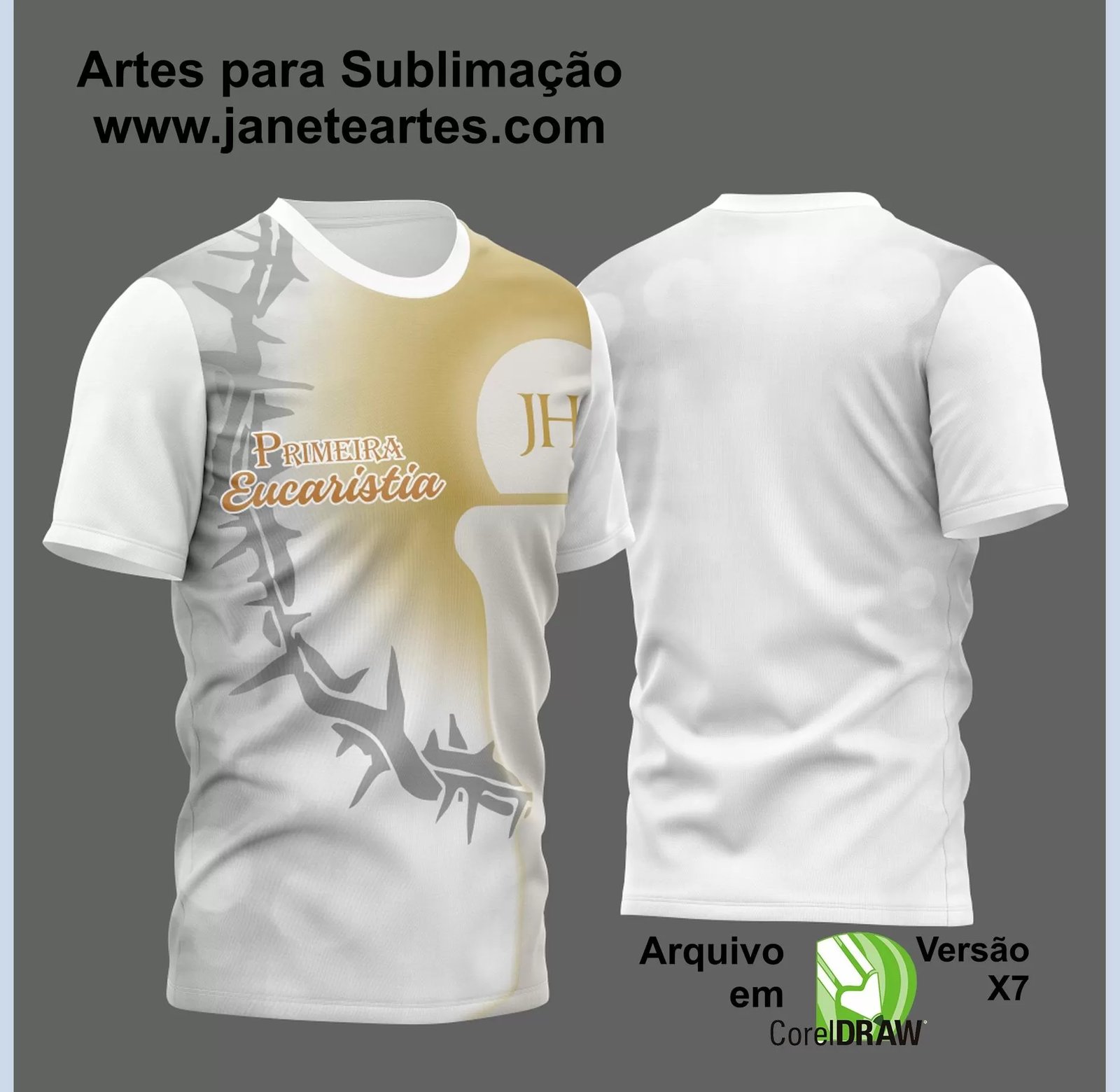 Arte Vetor Camisa Religião - Eucaristia | Modelo 09