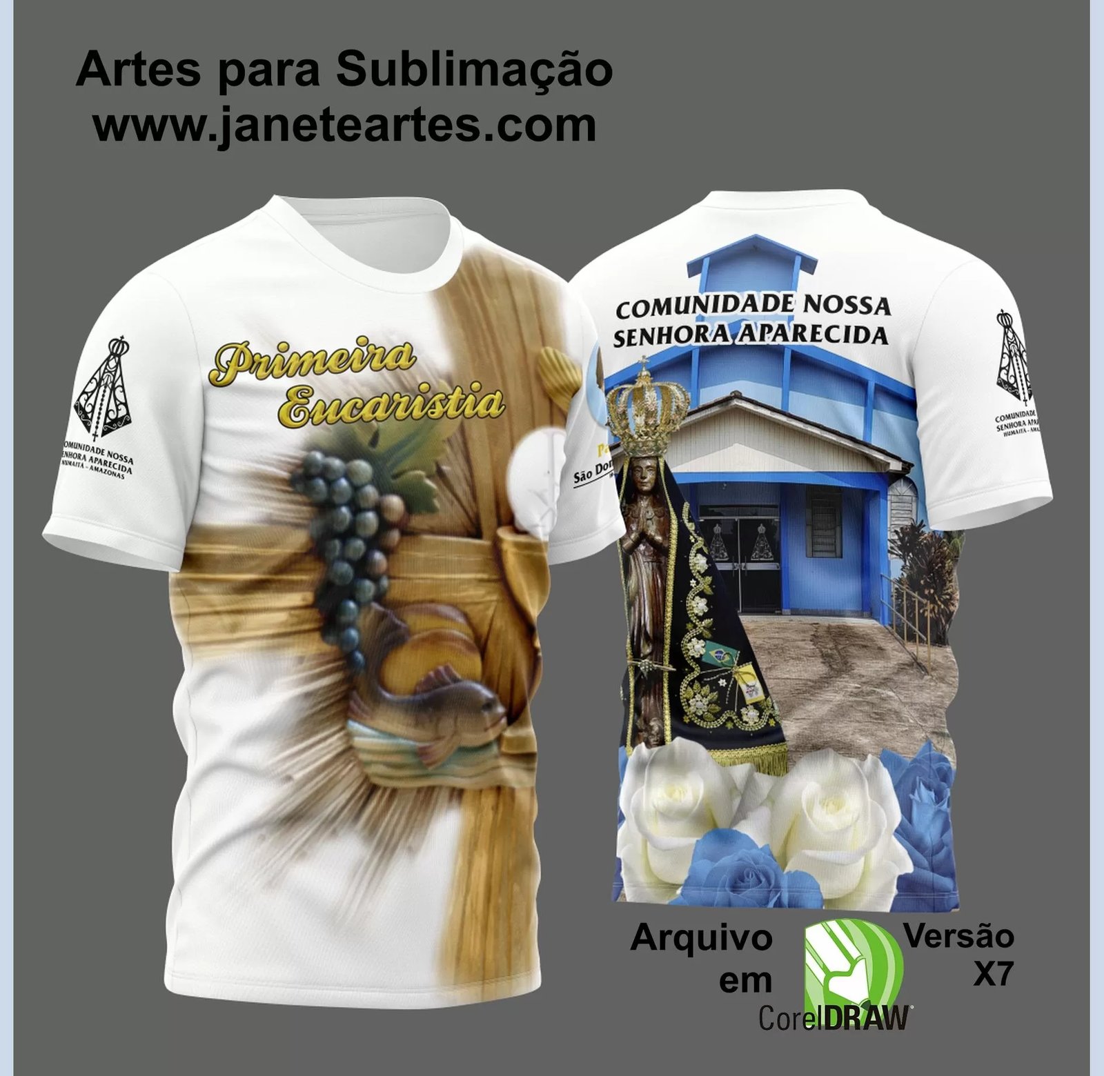 Arte Vetor Camisa Religião - Eucaristia | Modelo 10