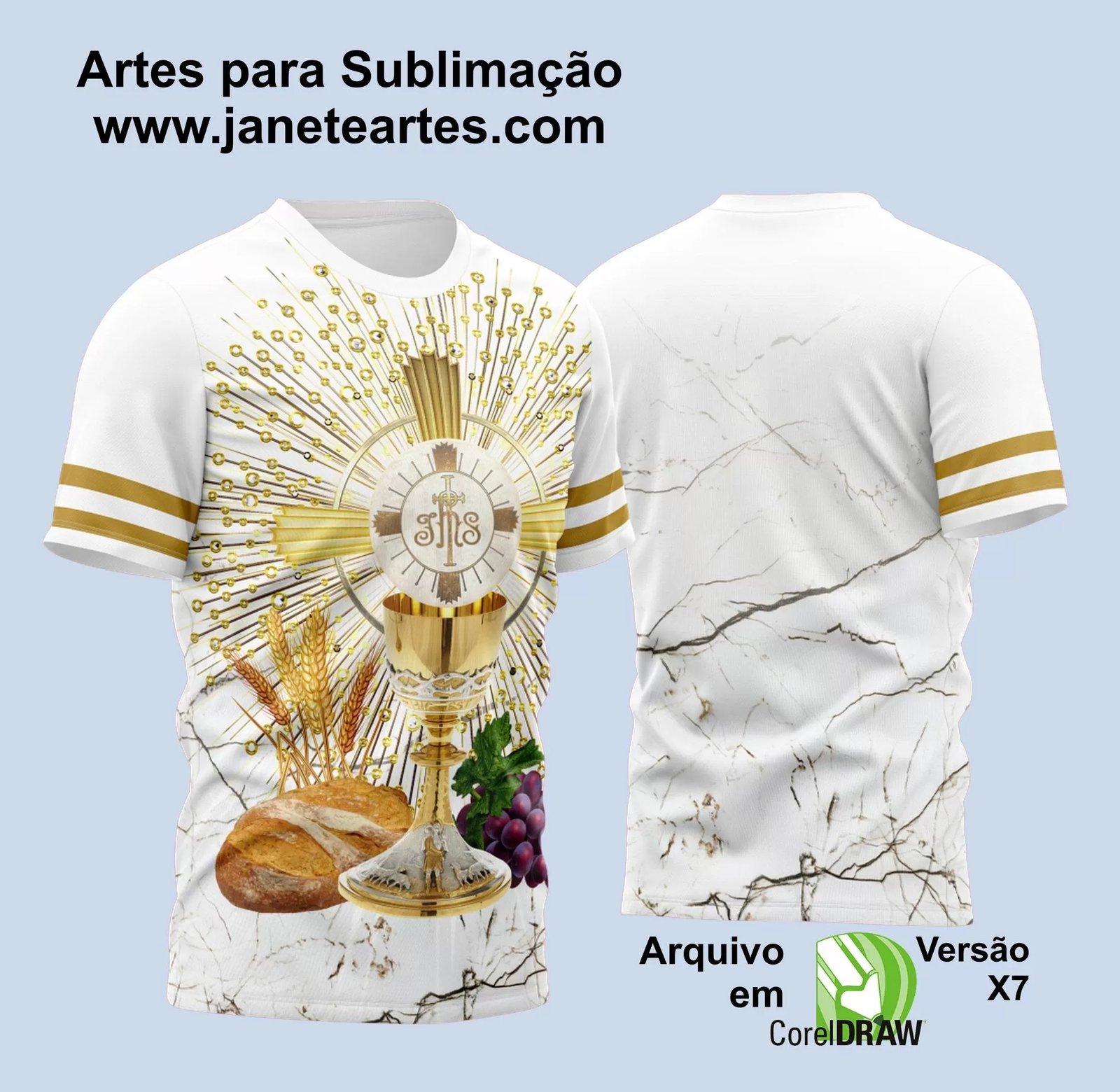 Arte Vetor Camisa Religião - Eucaristia | Modelo 15