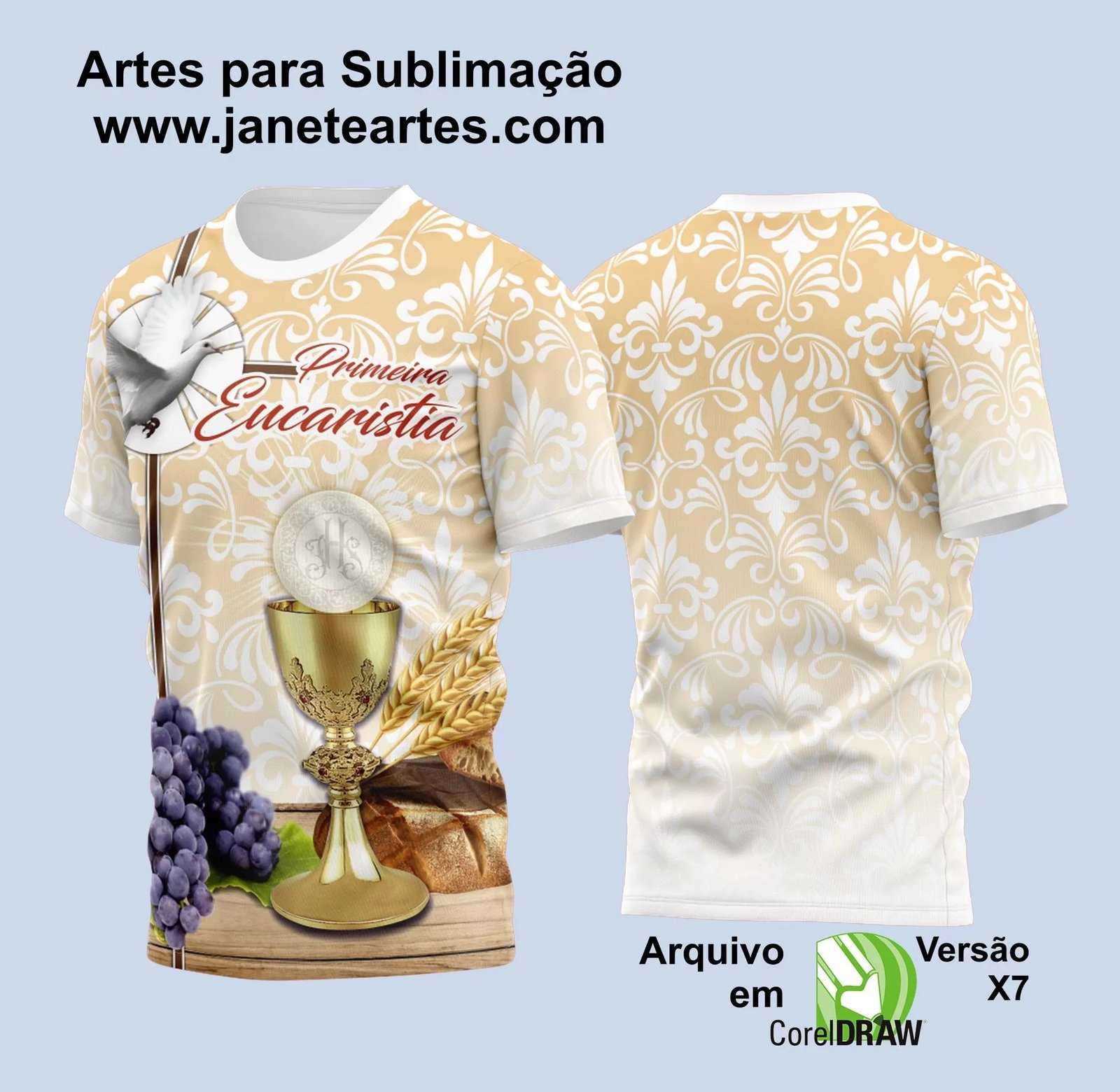 Arte Vetor Camisa Religião - Eucaristia | Modelo 20