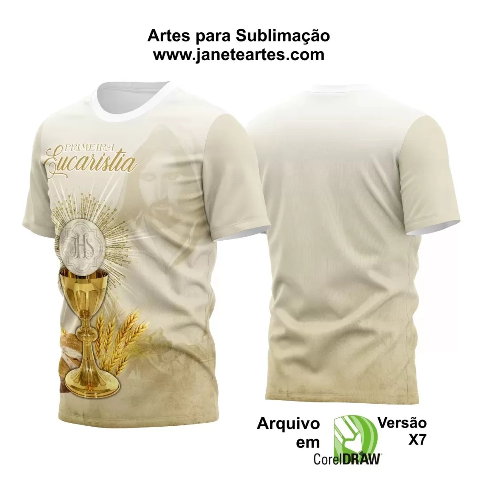Arte Vetor Camisa Religião - Eucaristia | Modelo 21