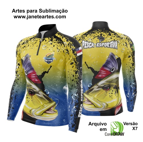 Arte Vetor Camisa Pesca Esportiva | Modelo 01