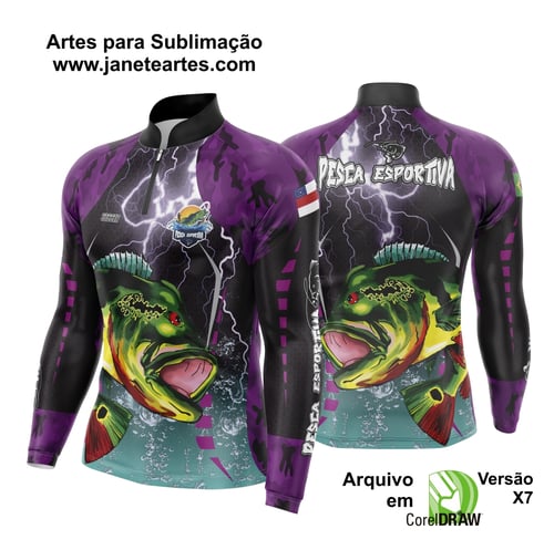Arte Vetor Camisa Pesca Esportiva | Modelo 05