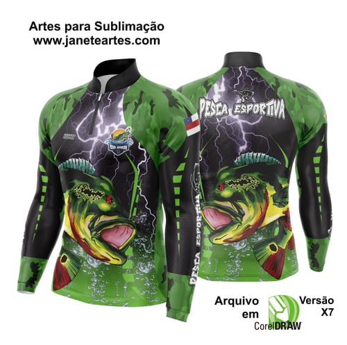 Arte Vetor Camisa Pesca Esportiva | Modelo 06
