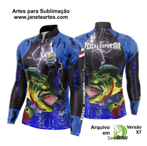 Arte Vetor Camisa Pesca Esportiva | Modelo 07