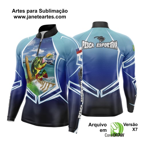 Arte Vetor Camisa Pesca Esportiva | Modelo 15
