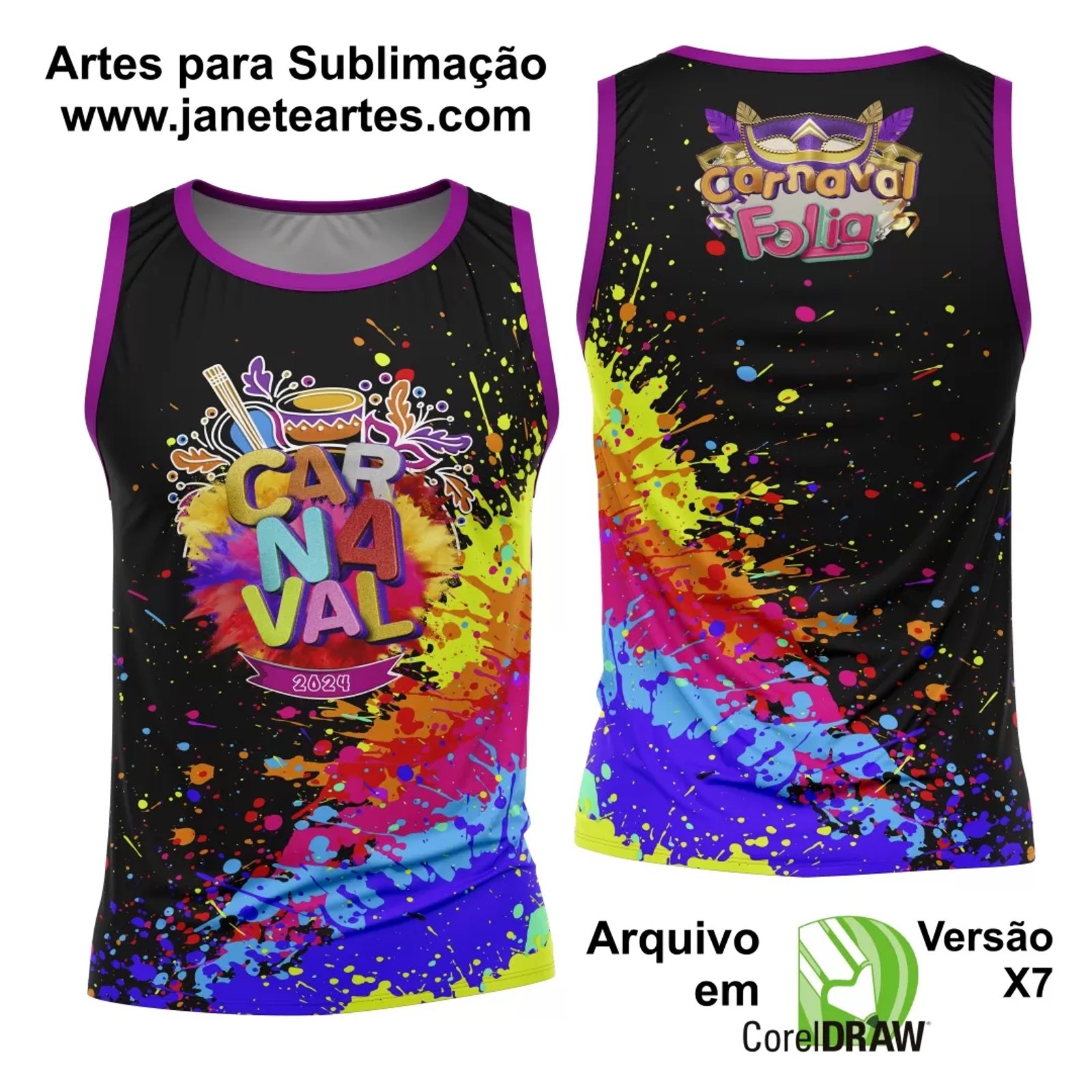 Arte Camisa Bloco Abadá Sublimação Carnaval 2025 - Modelo 142