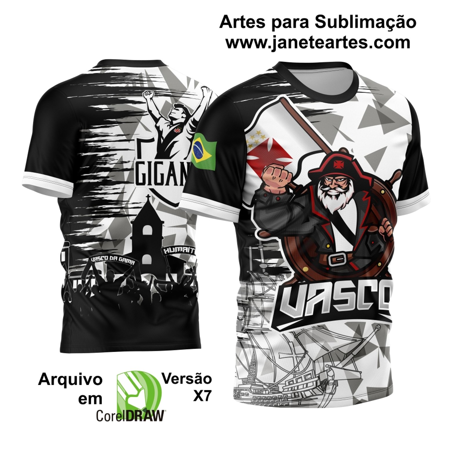 Arte Vetor Camisa Vasco 2024 Personalizada Modelo 02